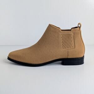 Vivaia Ankle Boots Ryan Womens EU 41 Tan Nutmeg Square Toe Pull On Soft Knit